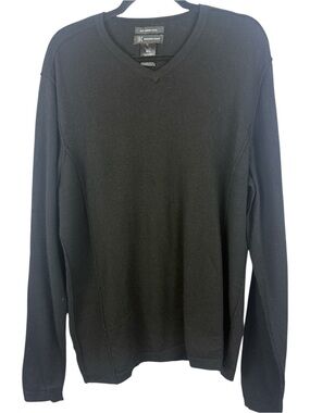 INC International Concepts 100% Merino Wool V-Neck Sweater Black Men’s XL